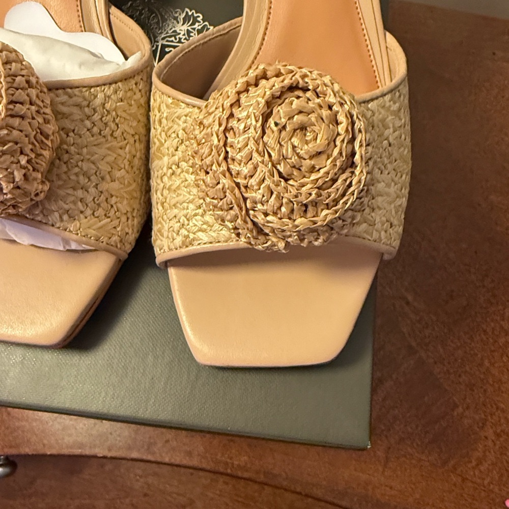 Vince Camuto Beige Woven Mules - Picture 8 of 15